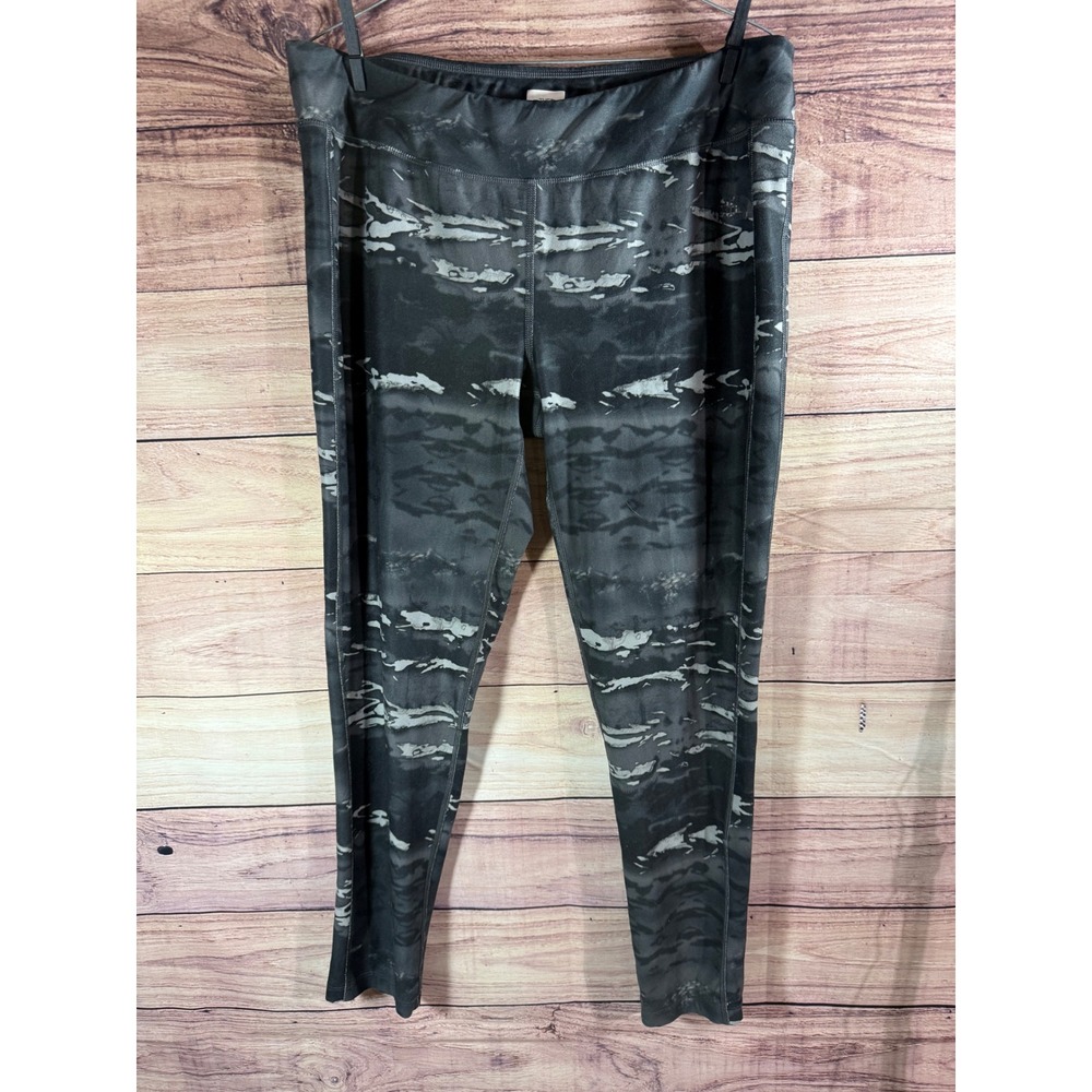 The North Face Womens XL Gray Black Camo Print Athletic Leggings High Rise Yoga